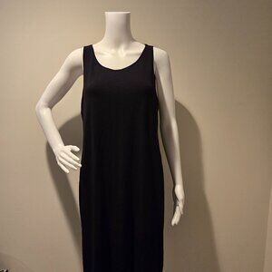 Eileen Fisher Black Jersey Knit Tank Dress L